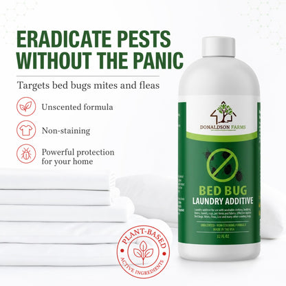 Donaldson Farms Bed Bug Laundry Additive, Unscented Pest Solution, 32oz