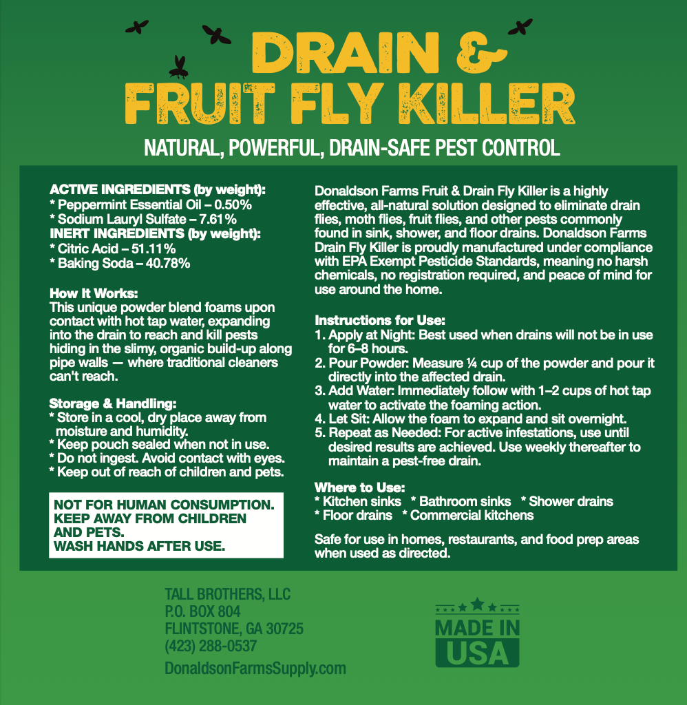 Drain Fly & Fruit Fly Deterrent Powder